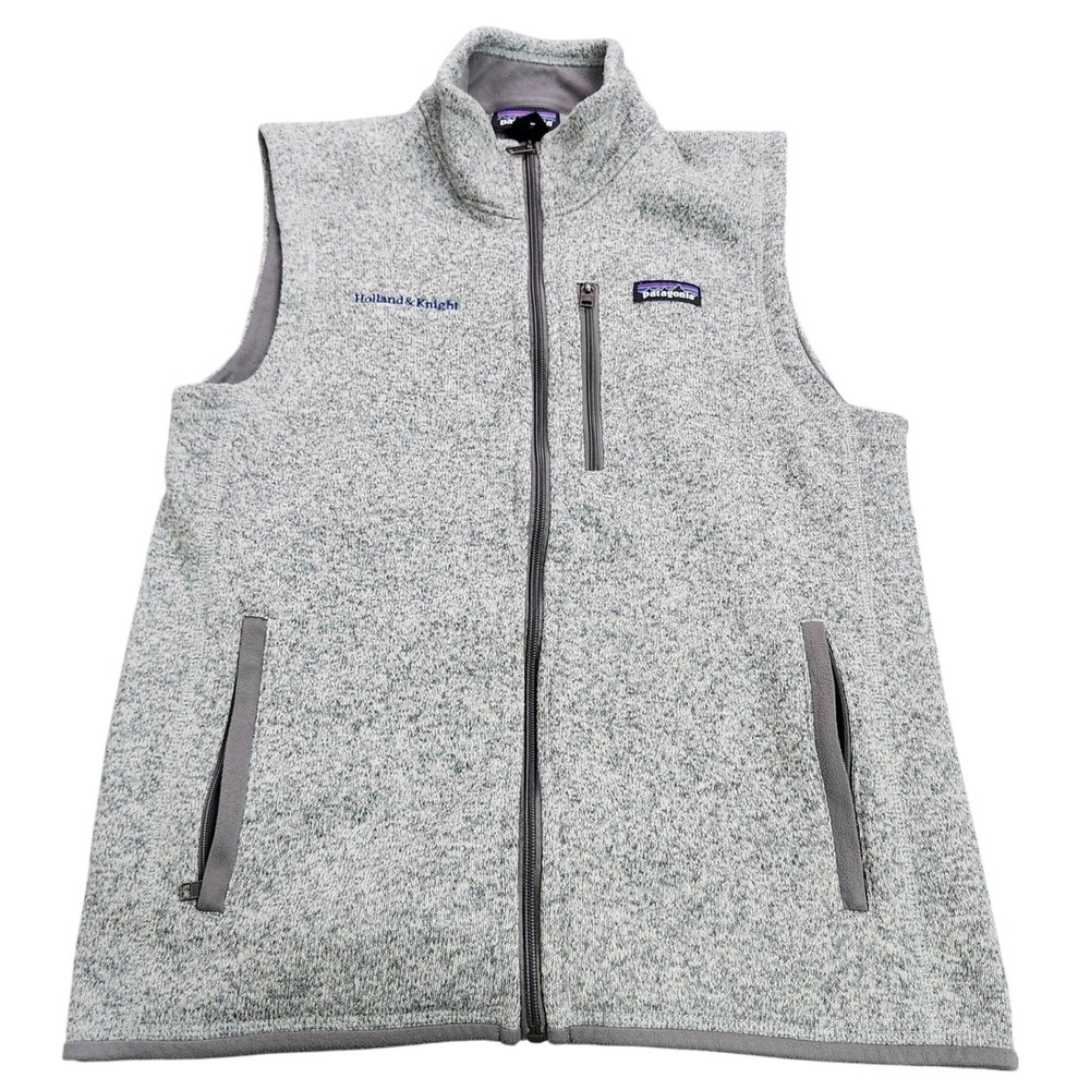 Patagonia Mens Better Sweater Fleece Vest Grey Holland & Knight Full Zip Small
